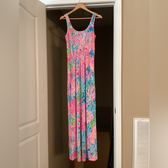 Lilly Pulitzer Holy Grail Tria Maxi in Turquoise Let’s Cha Cha, Size Small. - Picture 3 of 15